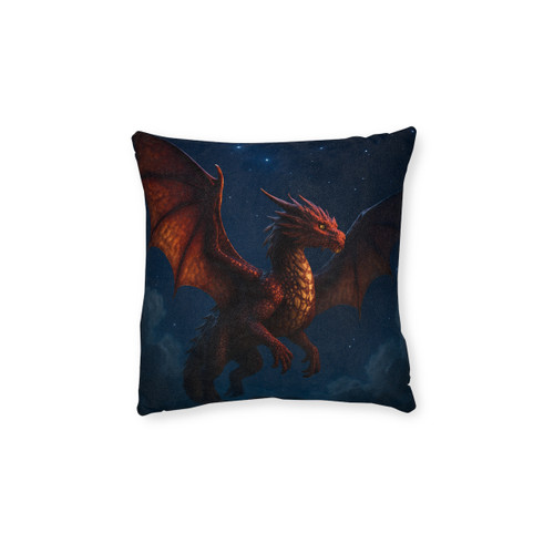Celestial Fire Drake - Square Pillow - Pink Back