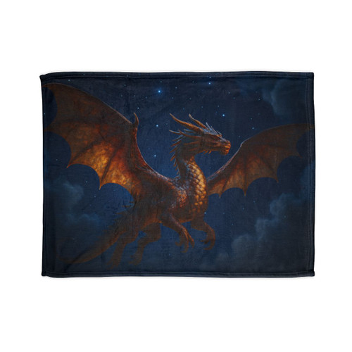 Celestial Fire Drake - Soft Polyester Blanket