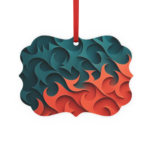 Fractal Harmony Waves - Metal Plaque Ornament
