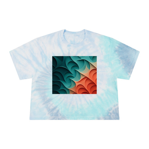 Fractal Harmony Waves - Women's Tie-Dye Crop Tee