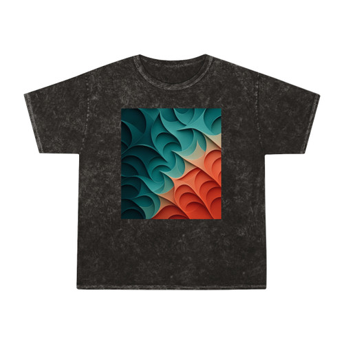 Fractal Harmony Waves - Unisex Mineral Wash T-Shirt