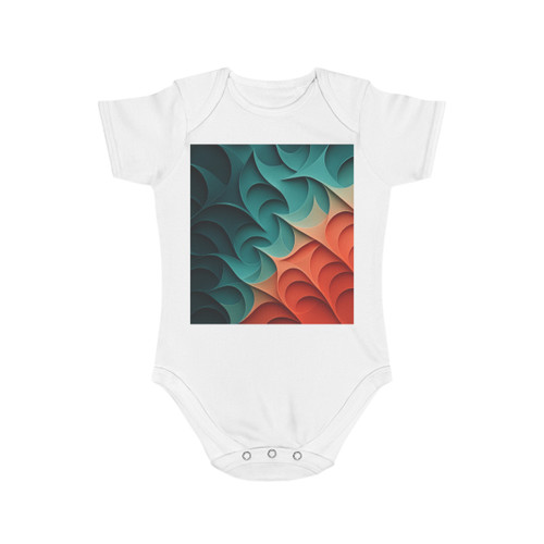 Fractal Harmony Waves - Short Sleeve Baby Bodysuit