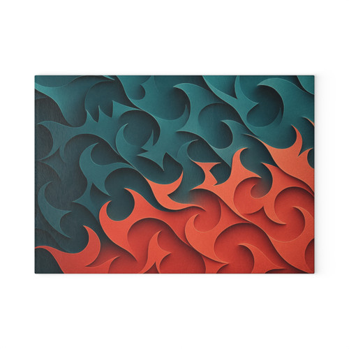 Fractal Harmony Waves - Glass Cutting Board