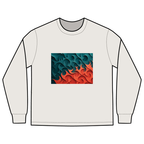 Fractal Harmony Waves - Men's Heavy Faded Long Sleeve Tee
