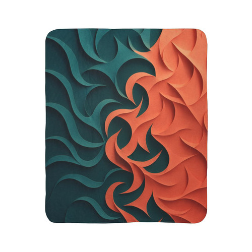 Fractal Harmony Waves - Fleece Sherpa Blanket
