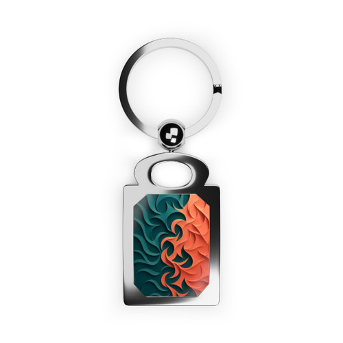 Fractal Harmony Waves - Rectangle Photo Keyring