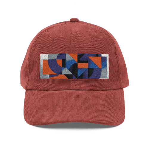 Geometric Resonance - Vintage Corduroy Cap (Embroidery)