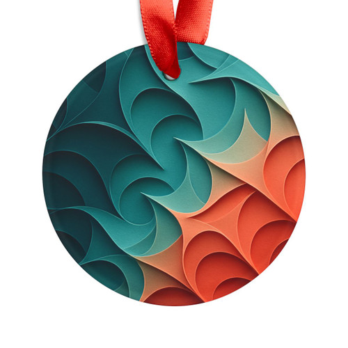 Fractal Harmony Waves - Acrylic Ornament with Ribbon