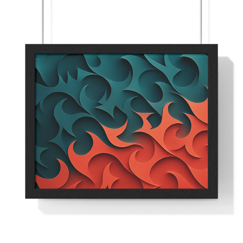 Fractal Harmony Waves - Horizontal Framed Poster