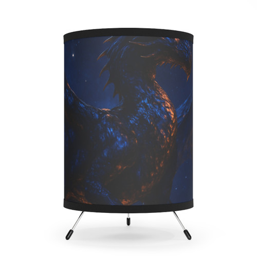 Celestial Flame Draconis - Tripod Lamp with High-Res Printed Shade, US\CA plug