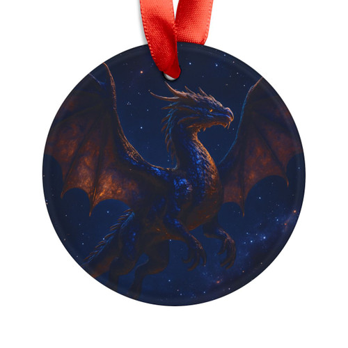 Celestial Flame Draconis - Acrylic Ornament with Ribbon