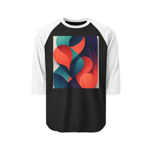 Geometric Resonance - Unisex Three-Quarter Sleeve Raglan Shirt
