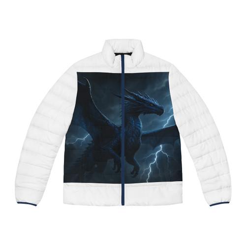 Celestial Storm Dragon - Men's Puffer Jacket (AOP)
