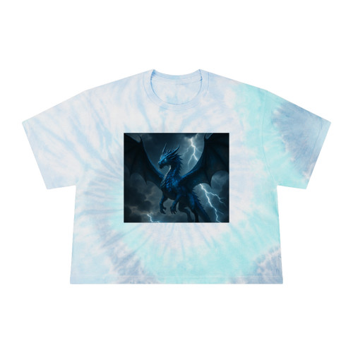 Celestial Storm Dragon - Women's Tie-Dye Crop Tee