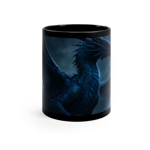 Celestial Storm Dragon - Black Coffee Mug, 11oz