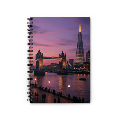 London Twilight Reflections - Spiral Notebook - Ruled Line