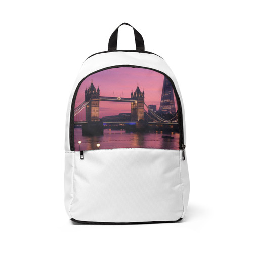 London Twilight Reflections - Unisex Fabric Backpack