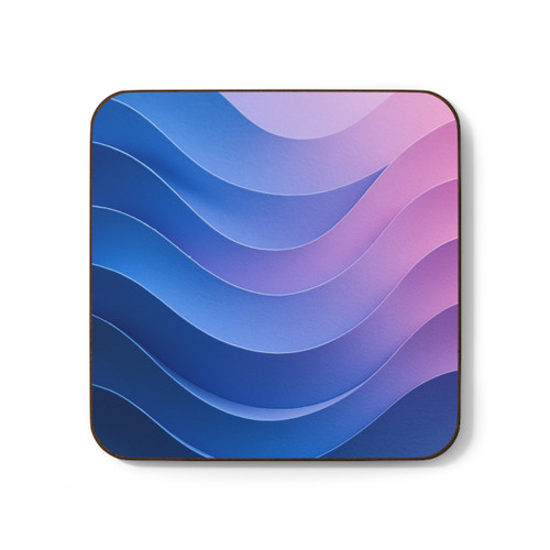Fluid Color Waves - Hardboard Back Coaster