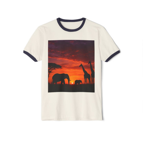 Savanna Majesty - Unisex Cotton Ringer T-Shirt Savanna Majesty - Unisex Cotton Ringer T-Shirt