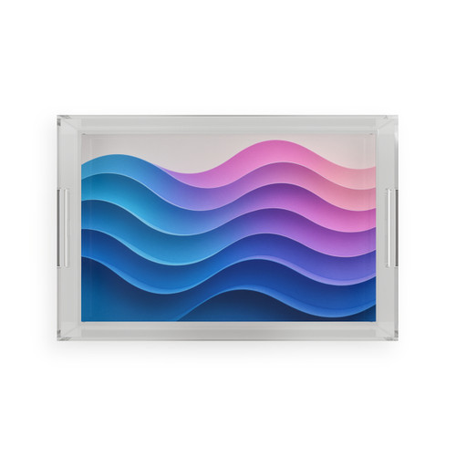 Fluid Color Waves - Acrylic Serving Tray