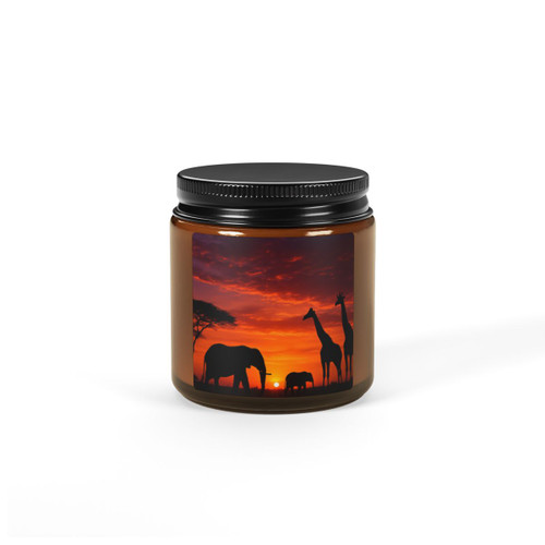 Savanna Majesty - Scented Soy Candle (Multi-Size, Amber Jar)