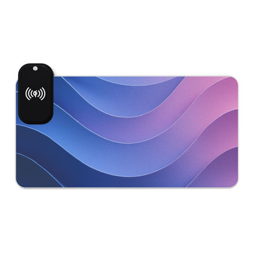 Fluid Color Waves - LED Gaming Mouse Pad, Wireless Charging