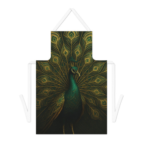 Gilded Peacock Elegance - Adult Apron (AOP)