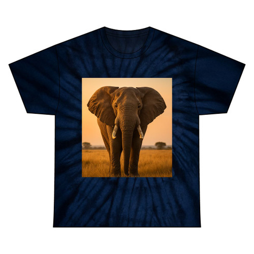 Graceful Elephant Journey - Unisex Tie Dye Cotton Tee