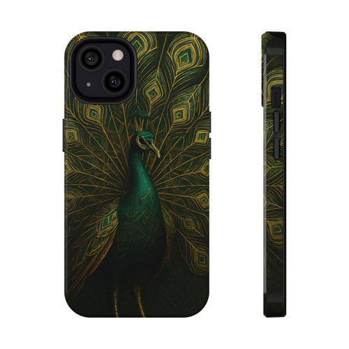 Gilded Peacock Elegance - Impact-Resistant Cases