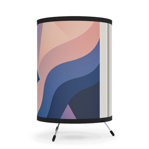 Fluid Geometry Harmony - Tripod Lamp with High-Res Printed Shade, US\CA plug