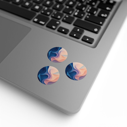 Fluid Geometry Harmony - Round Sticker Label Rolls