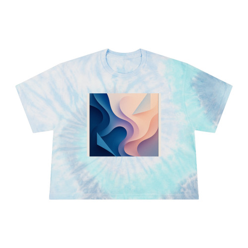 Fluid Geometry Harmony - Women's Tie-Dye Crop Tee