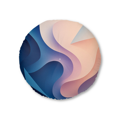 Fluid Geometry Harmony - Tufted Floor Pillow, Round