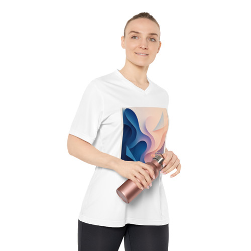 Fluid Geometry Harmony - Women's Performance V-Neck T-Shirt