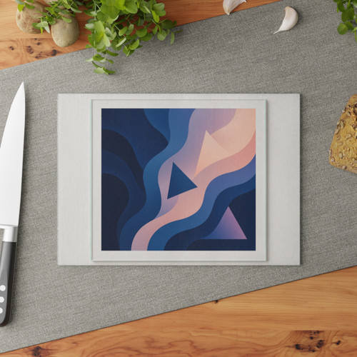 Fluid Geometry Harmony - Glass Cutting Board