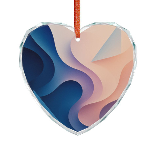 Fluid Geometry Harmony - Crystal Glass Ornament