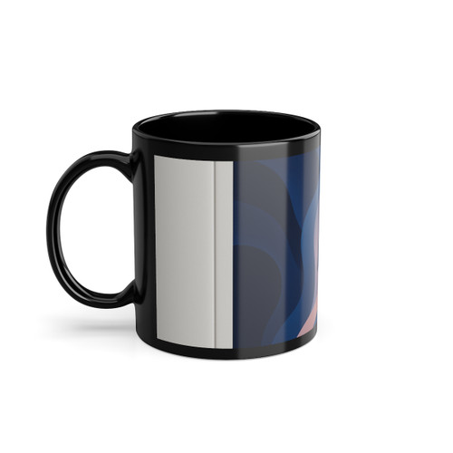 Fluid Geometry Harmony - Black Coffee Cup, 11oz