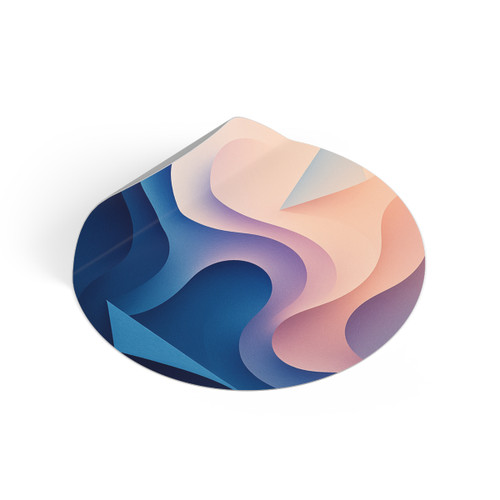Fluid Geometry Harmony - Round Vinyl Stickers