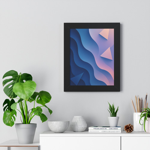 Fluid Geometry Harmony - Framed Vertical Poster