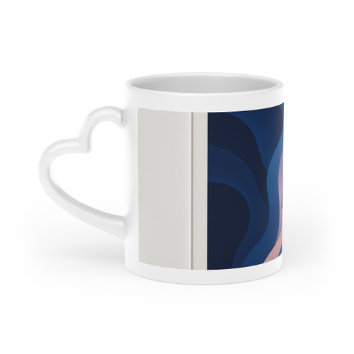 Fluid Geometry Harmony - Heart-Shaped Mug