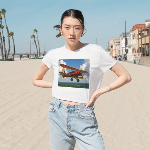 Wings of History - Women's Flowy Cropped Tee Wings of History - Women's Flowy Cropped Tee