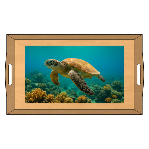 Serene Ocean Whisper - Bamboo Serving Tray (Engraving)
