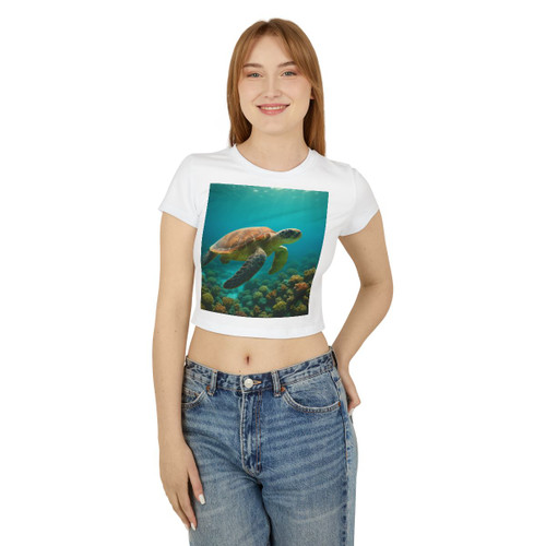 Serene Ocean Whisper - Women's Baby Tee Serene Ocean Whisper - Women's Baby Tee