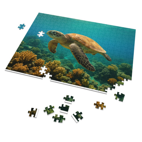 Serene Ocean Whisper - Jigsaw Puzzle with Tin