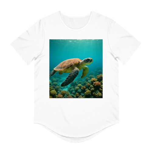 Serene Ocean Whisper - Men's Jersey Curved Hem Tee