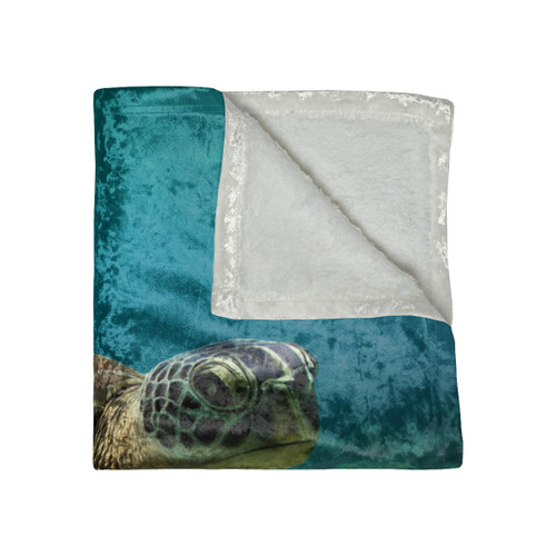 Serene Ocean Whisper - Crushed Velvet Blanket