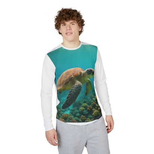 Serene Ocean Whisper - Men's UV Protection Long Sleeve Shirt (AOP)