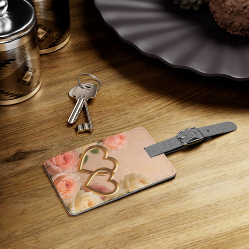 Timeless Love - Saffiano Polyester Luggage Tag, Rectangle