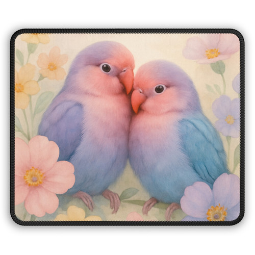 Whimsical Love Birds - Gaming Mouse Pad