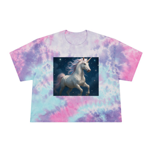 Celestial Dreamscape - Women's Tie-Dye Crop Tee